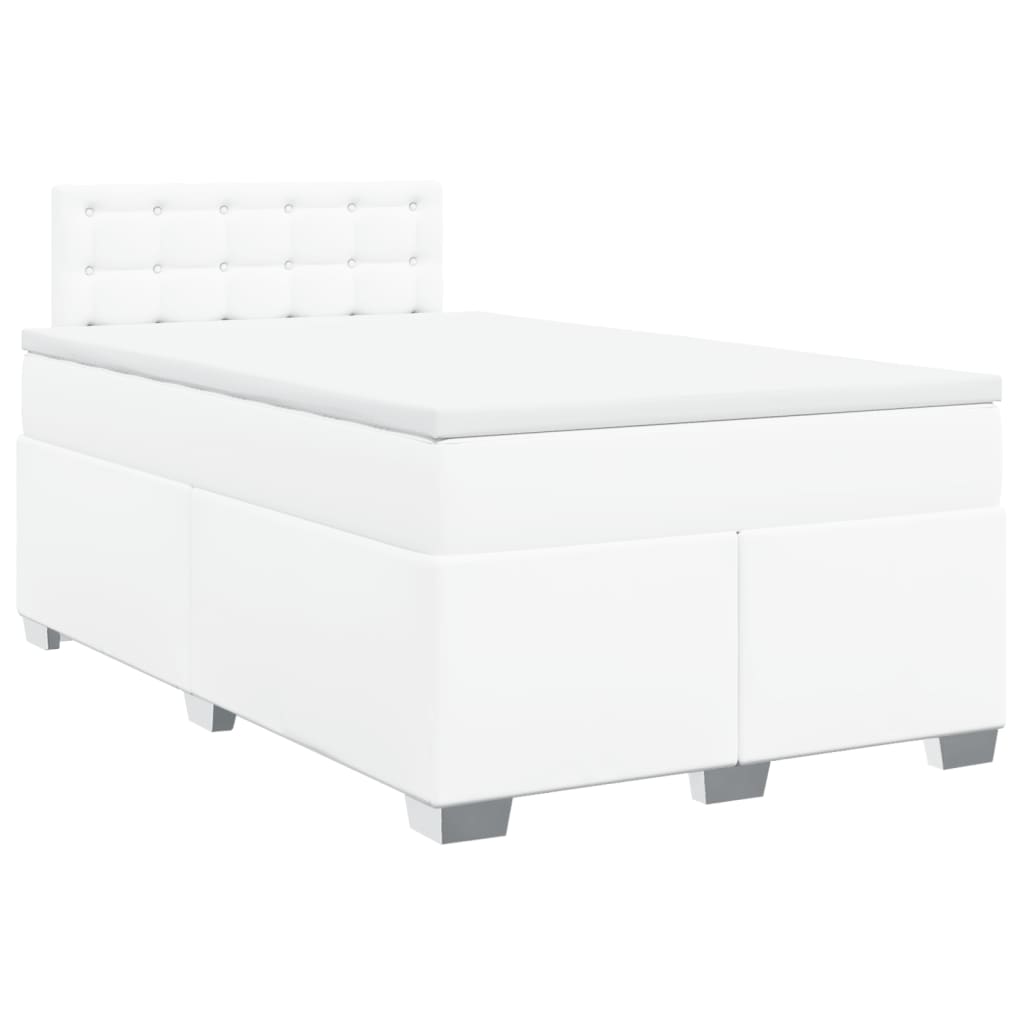 Boxspring met matras kunstleer wit 120x200 cm is nu te koop bij PeponiXL, paradijselijk wonen!