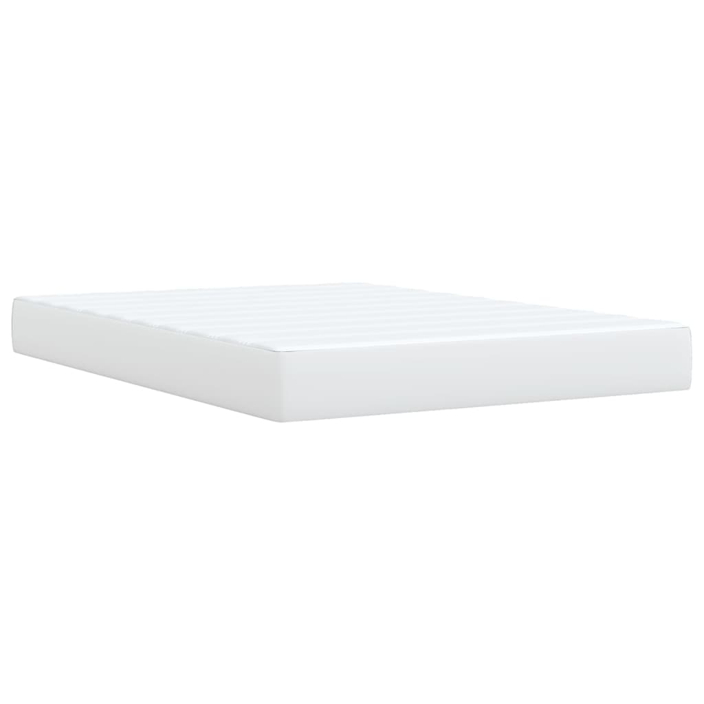 Boxspring met matras kunstleer wit 140x200 cm is nu te koop bij PeponiXL, paradijselijk wonen!