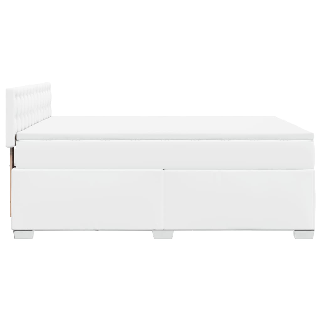 Boxspring met matras kunstleer wit 140x200 cm is nu te koop bij PeponiXL, paradijselijk wonen!