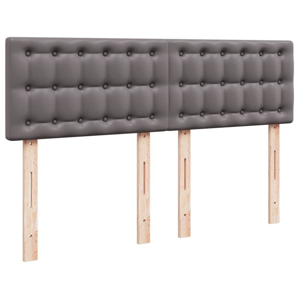 Boxspring met matras kunstleer grijs 140x200 cm is nu te koop bij PeponiXL, paradijselijk wonen!