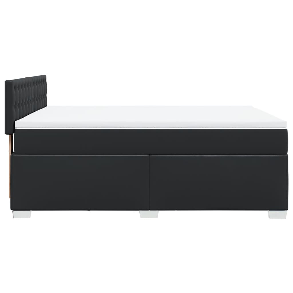 Boxspring met matras kunstleer zwart 160x200 cm is nu te koop bij PeponiXL, paradijselijk wonen!