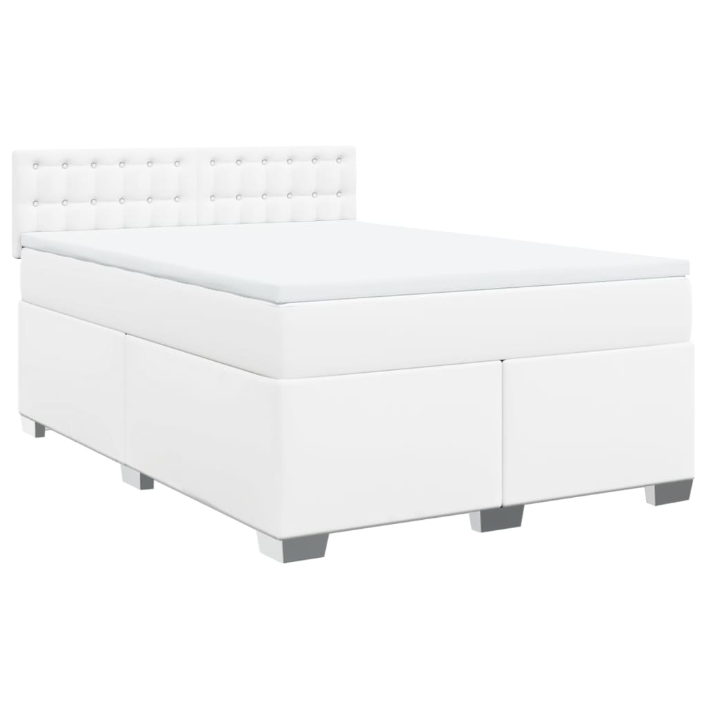 Boxspring met matras kunstleer wit 160x200 cm is nu te koop bij PeponiXL, paradijselijk wonen!