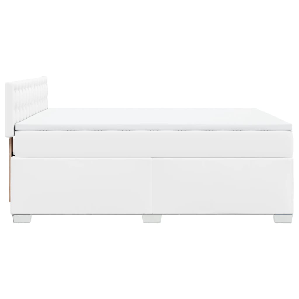 Boxspring met matras kunstleer wit 160x200 cm is nu te koop bij PeponiXL, paradijselijk wonen!