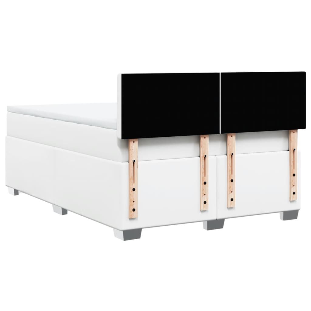 Boxspring met matras kunstleer wit 160x200 cm is nu te koop bij PeponiXL, paradijselijk wonen!