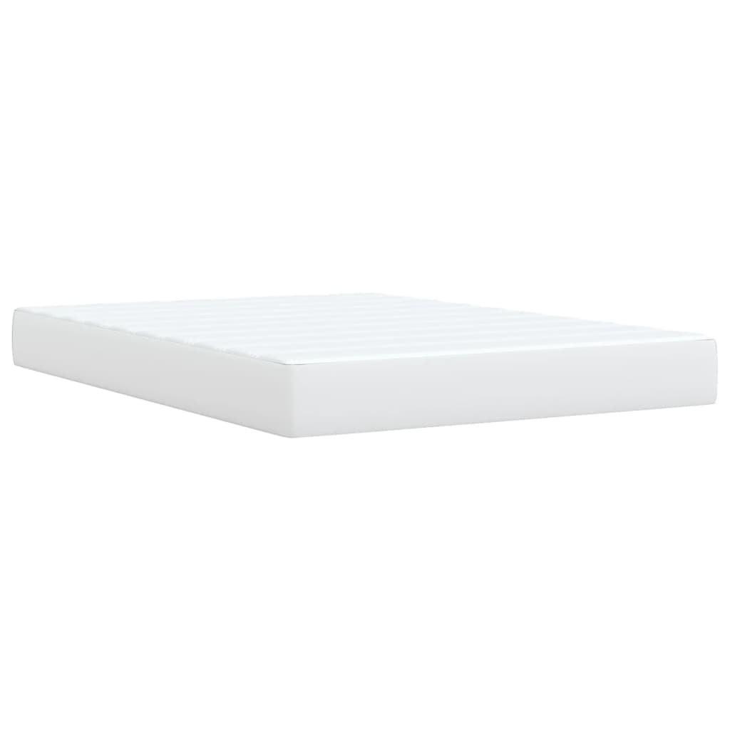 Boxspring met matras kunstleer wit 160x200 cm is nu te koop bij PeponiXL, paradijselijk wonen!