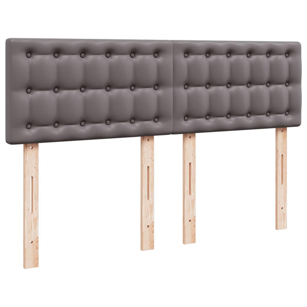 Boxspring met matras kunstleer grijs 160x200 cm is nu te koop bij PeponiXL, paradijselijk wonen!