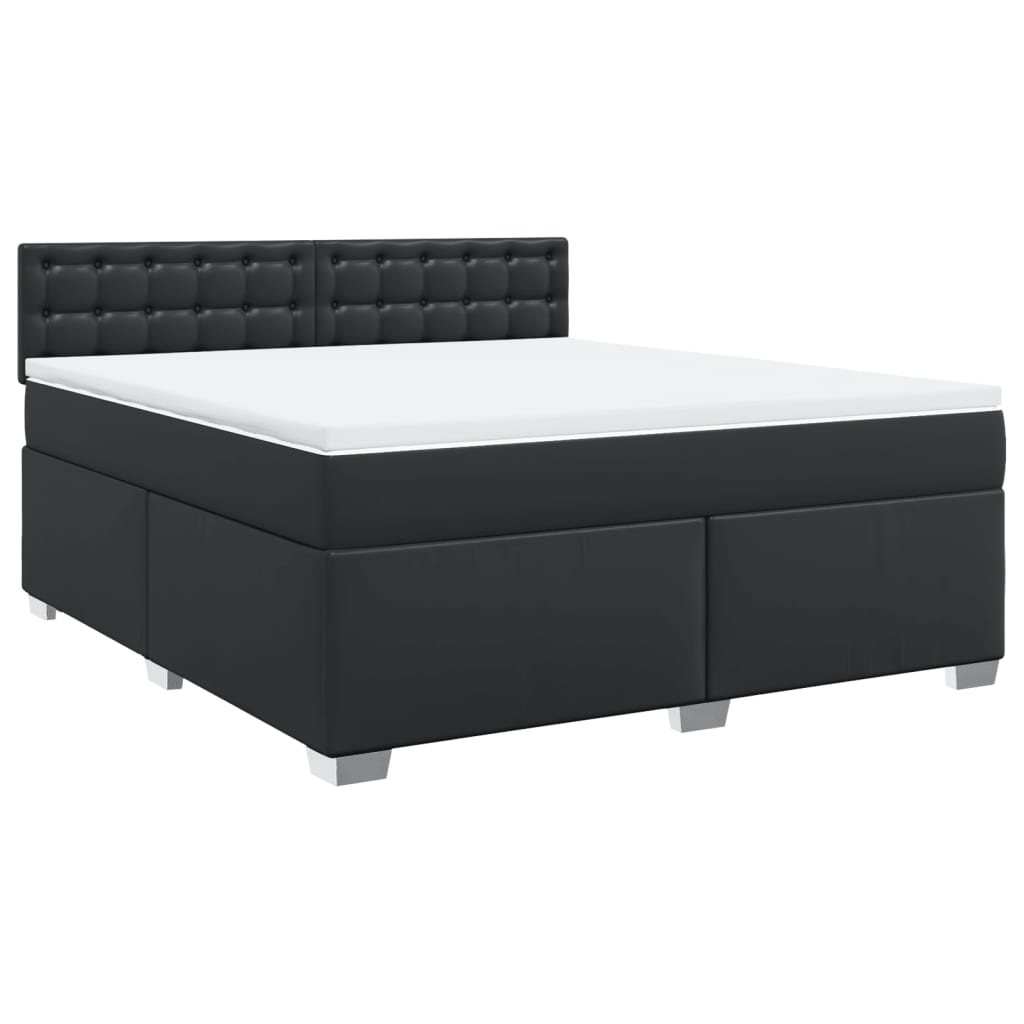 Boxspring met matras kunstleer zwart 180x200 cm is nu te koop bij PeponiXL, paradijselijk wonen!