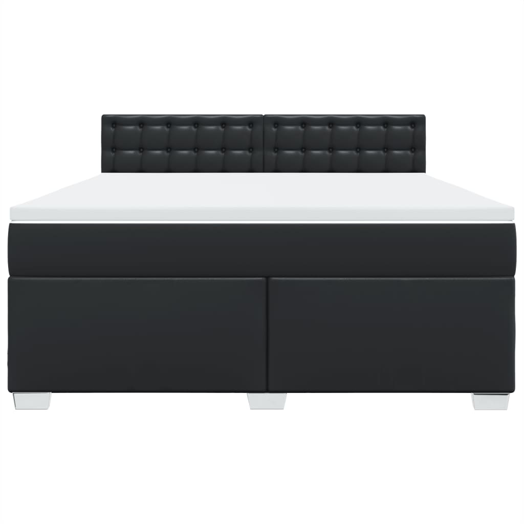 Boxspring met matras kunstleer zwart 180x200 cm is nu te koop bij PeponiXL, paradijselijk wonen!