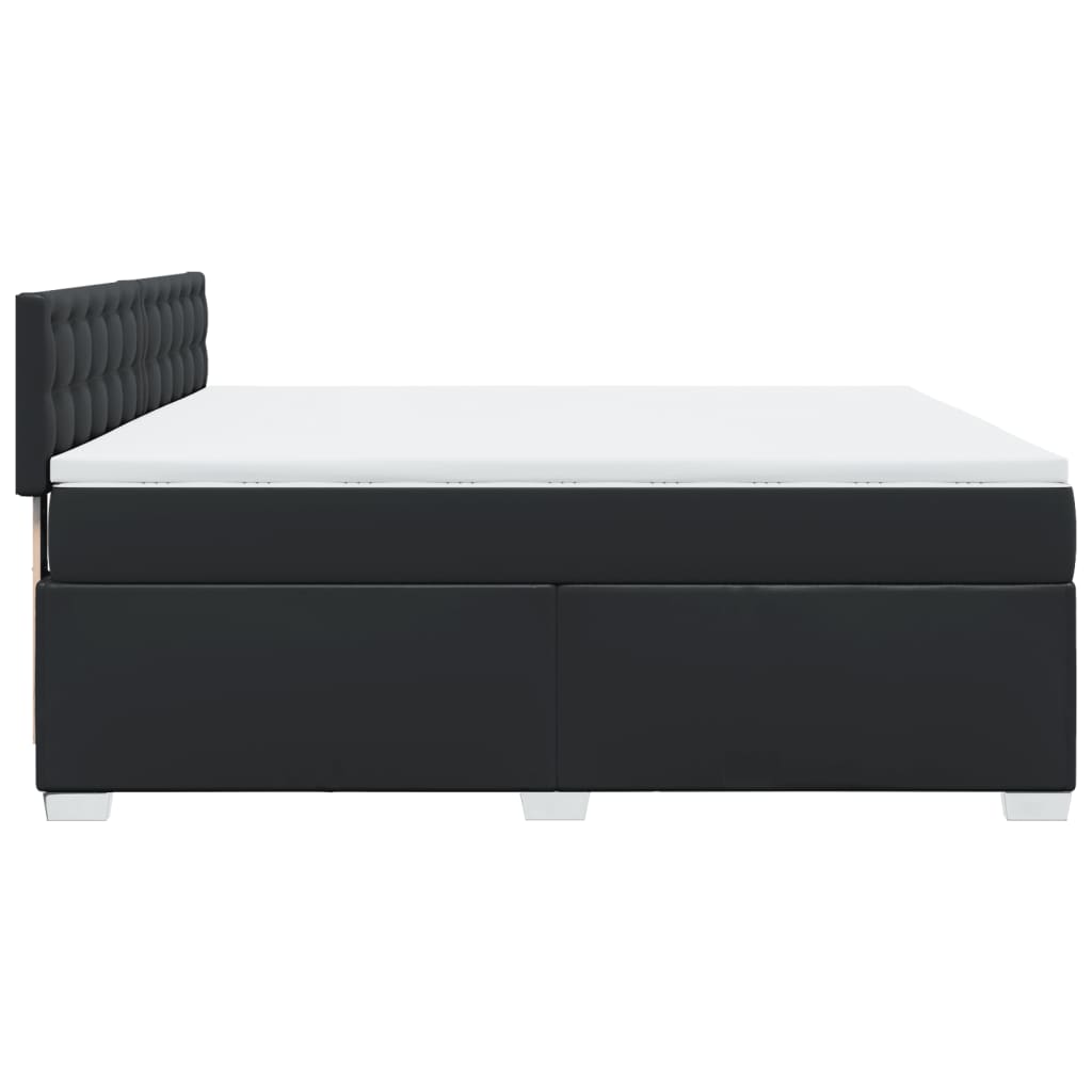 Boxspring met matras kunstleer zwart 180x200 cm is nu te koop bij PeponiXL, paradijselijk wonen!