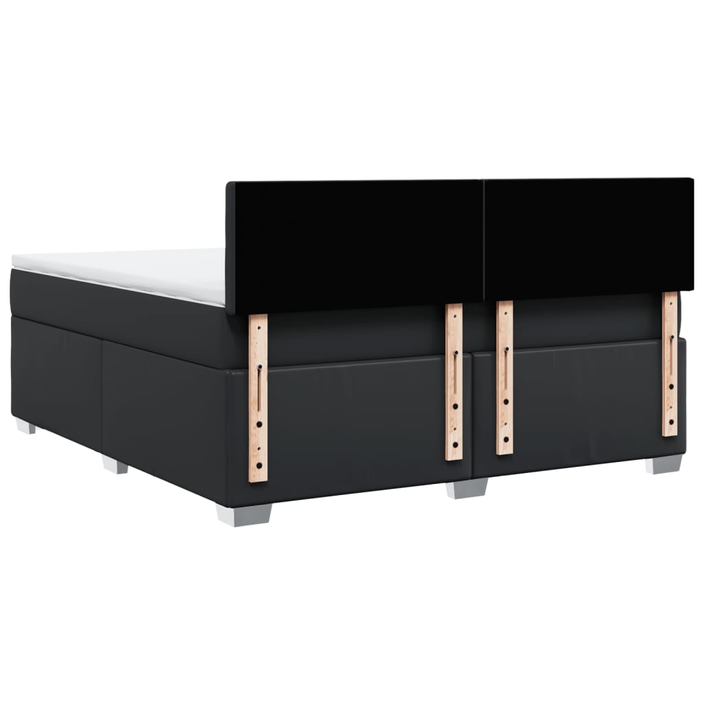 Boxspring met matras kunstleer zwart 180x200 cm is nu te koop bij PeponiXL, paradijselijk wonen!