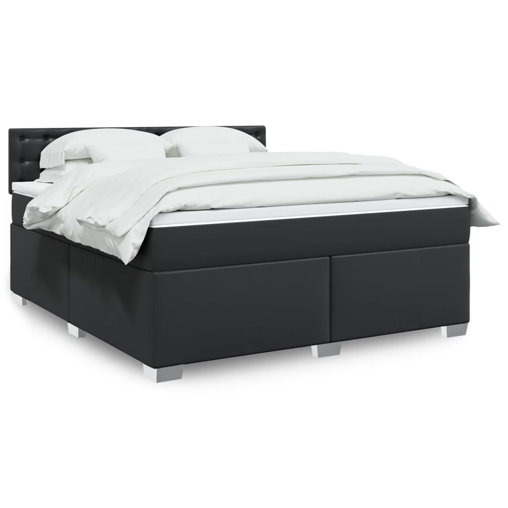 Boxspring met matras kunstleer zwart 180x200 cm is nu te koop bij PeponiXL, paradijselijk wonen!