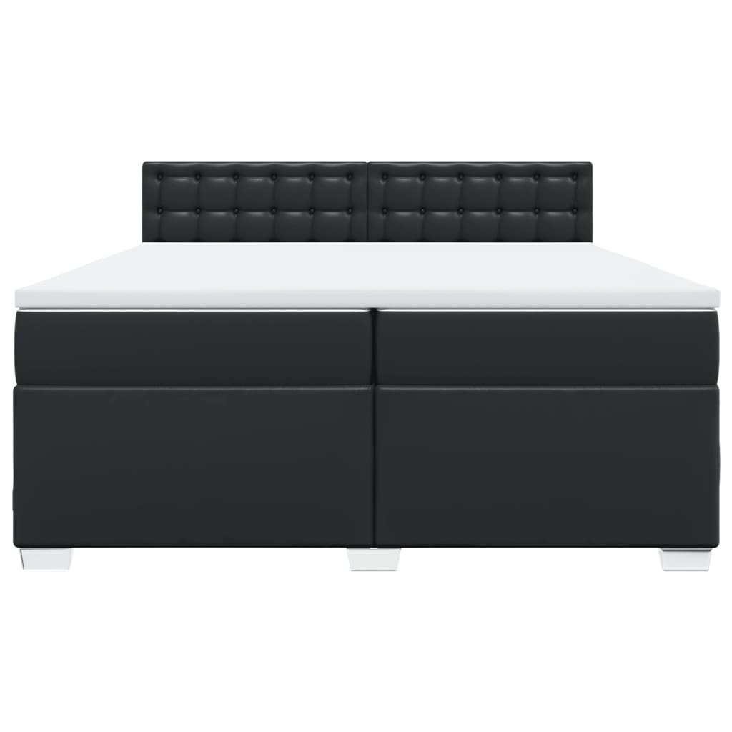 Boxspring met matras kunstleer zwart 200x200 cm is nu te koop bij PeponiXL, paradijselijk wonen!