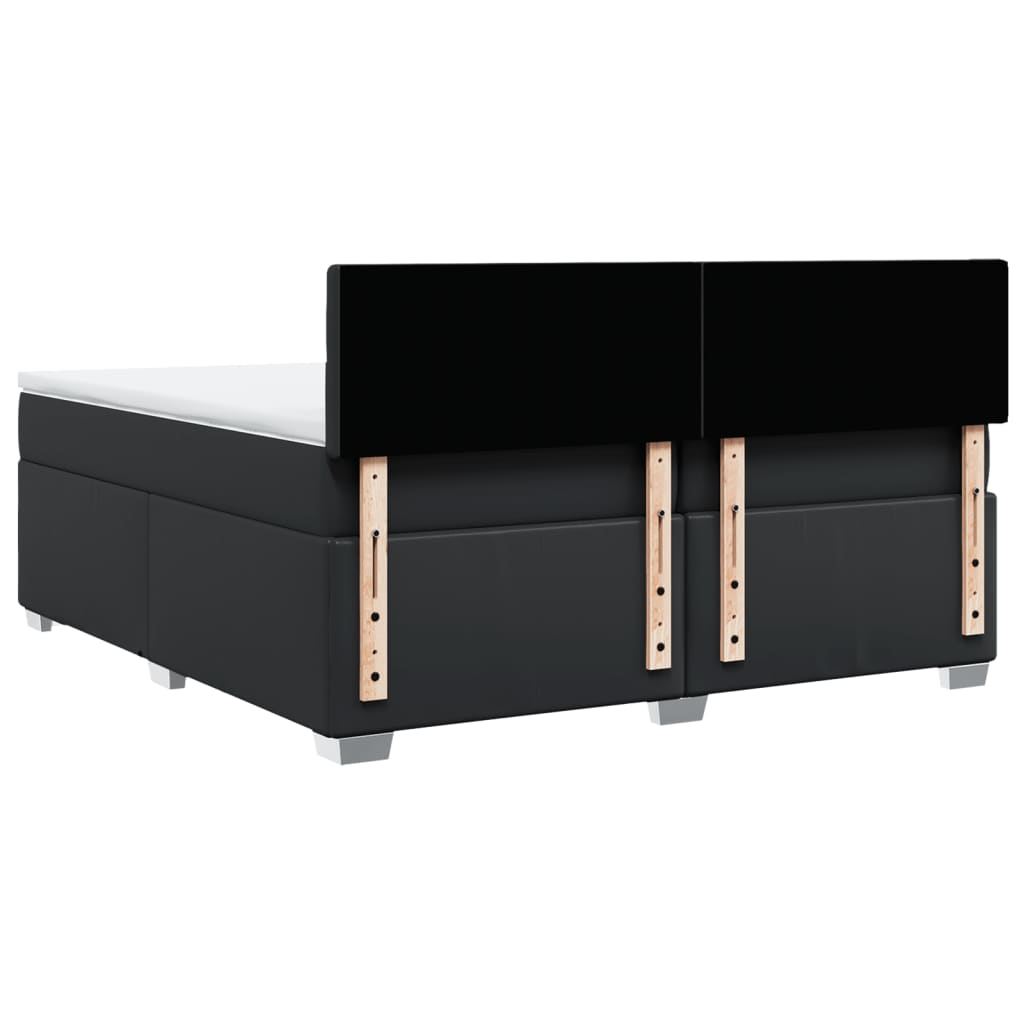 Boxspring met matras kunstleer zwart 200x200 cm is nu te koop bij PeponiXL, paradijselijk wonen!