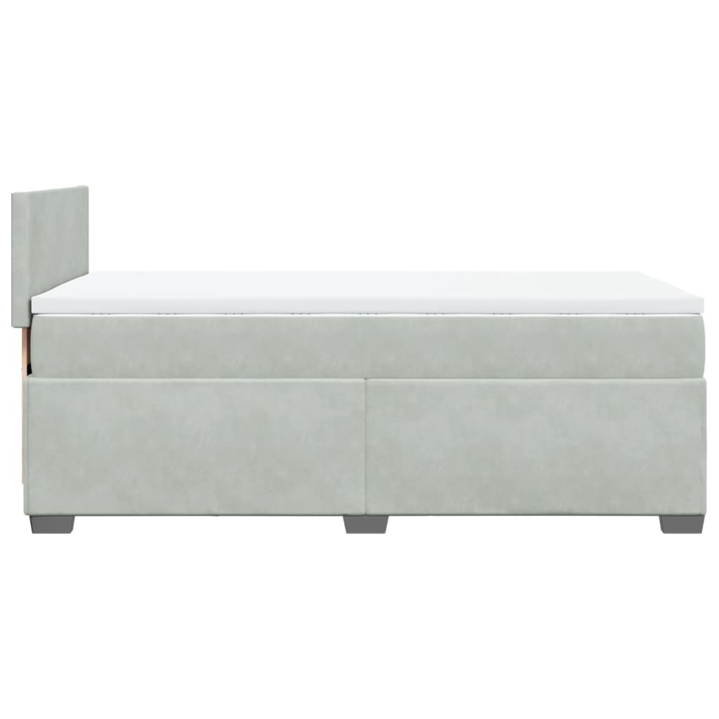 Boxspring met matras fluweel lichtgrijs 80x200 cm is nu te koop bij PeponiXL, paradijselijk wonen!