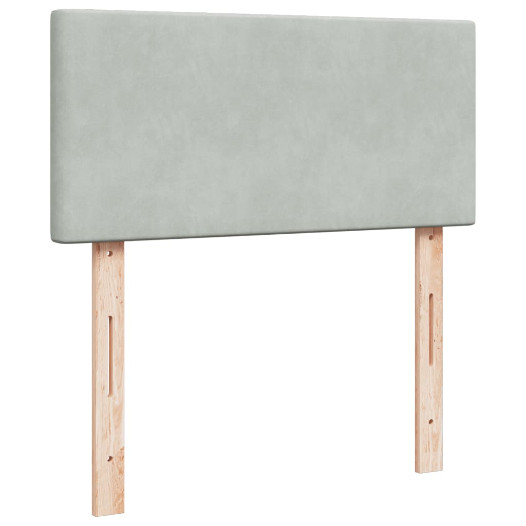 Boxspring met matras fluweel lichtgrijs 80x200 cm is nu te koop bij PeponiXL, paradijselijk wonen!