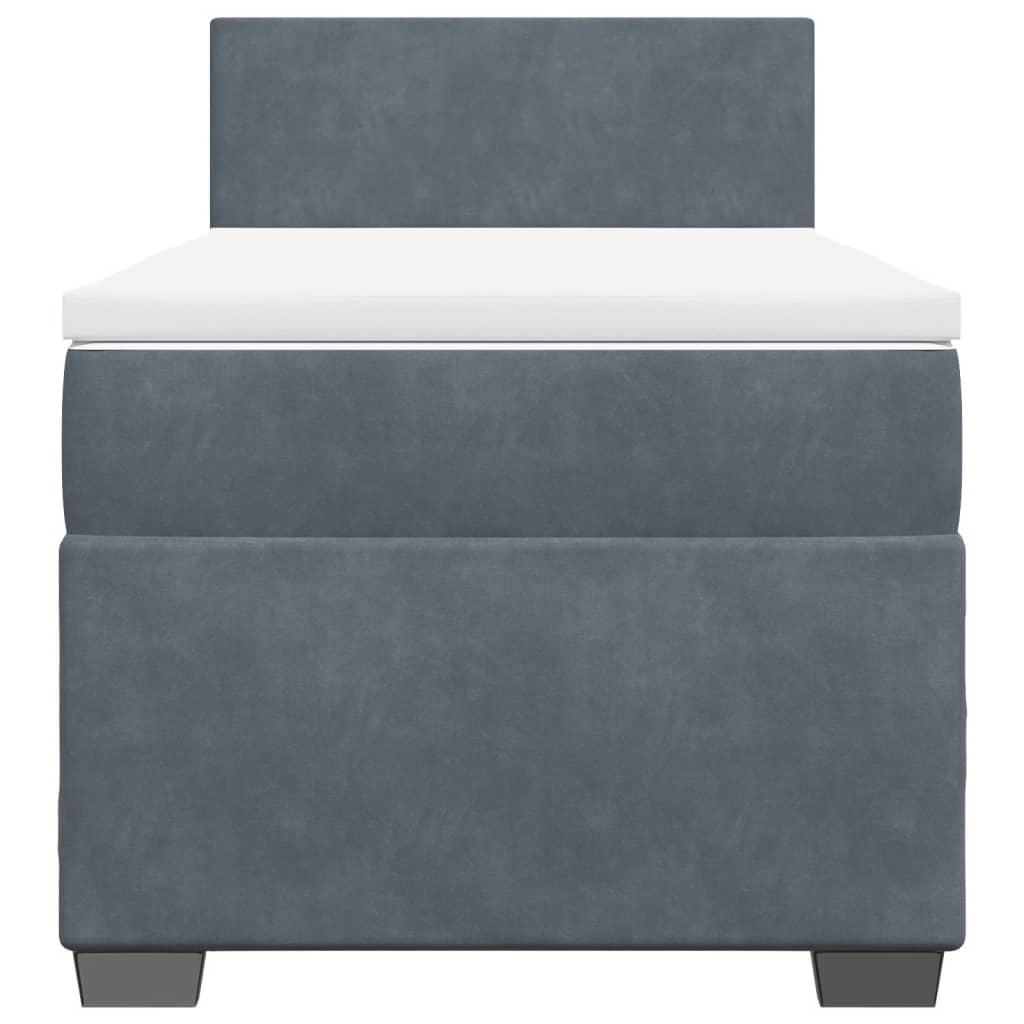Boxspring met matras fluweel donkergrijs 80x200 cm is nu te koop bij PeponiXL, paradijselijk wonen!