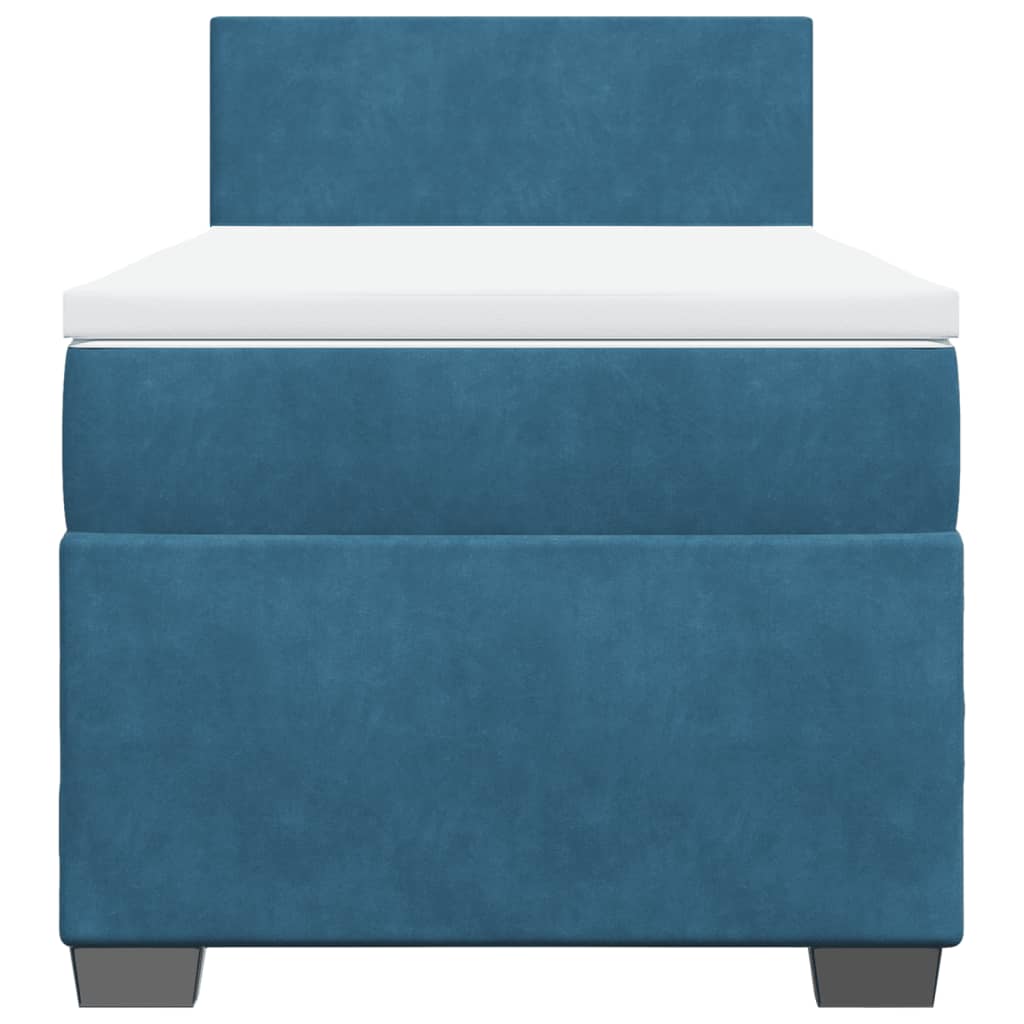 Boxspring met matras fluweel donkerblauw 80x200 cm is nu te koop bij PeponiXL, paradijselijk wonen!