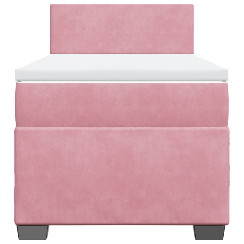 Boxspring met matras fluweel roze 80x200 cm is nu te koop bij PeponiXL, paradijselijk wonen!