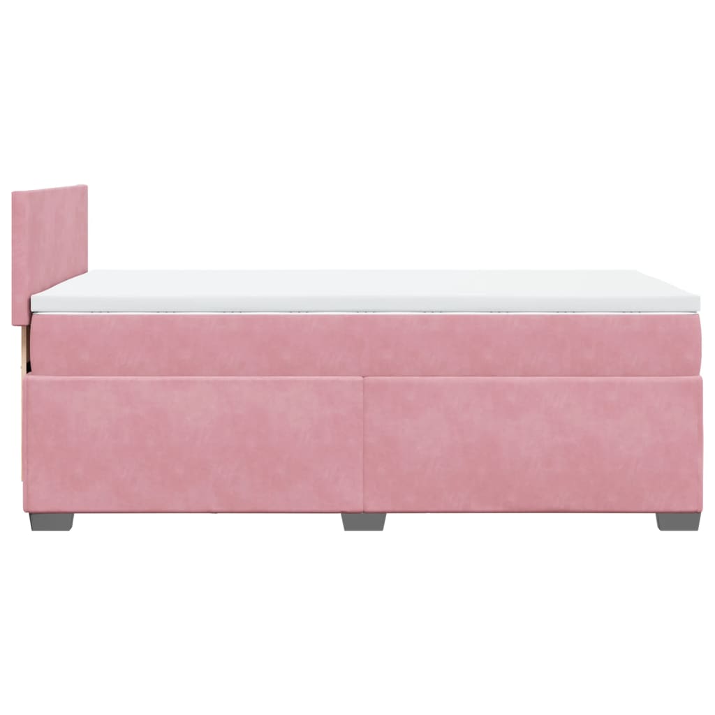 Boxspring met matras fluweel roze 80x200 cm is nu te koop bij PeponiXL, paradijselijk wonen!