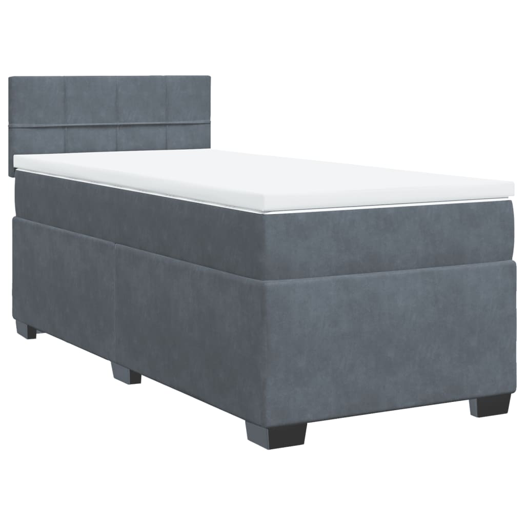Boxspring met matras fluweel donkergrijs 80x200 cm is nu te koop bij PeponiXL, paradijselijk wonen!