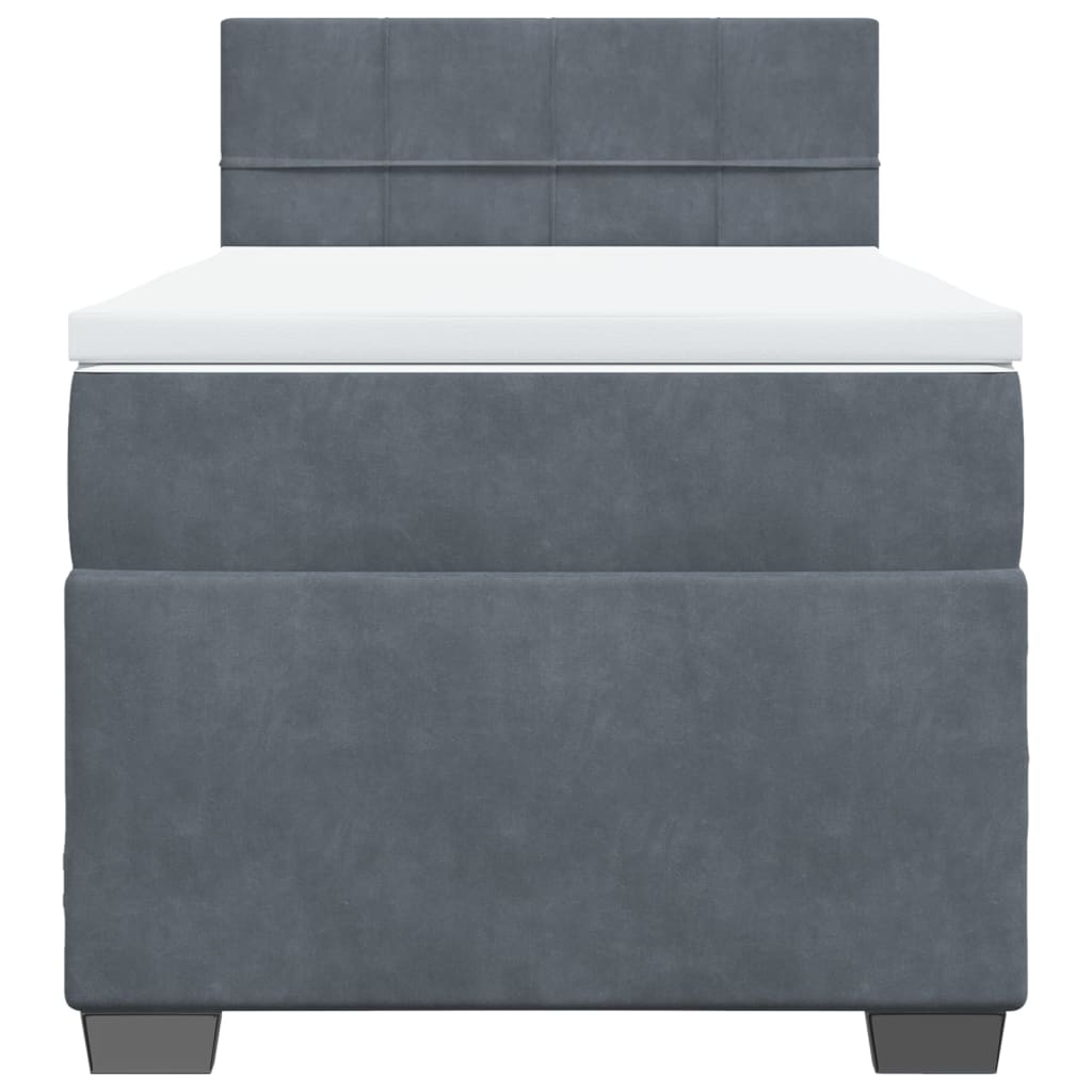 Boxspring met matras fluweel donkergrijs 80x200 cm is nu te koop bij PeponiXL, paradijselijk wonen!