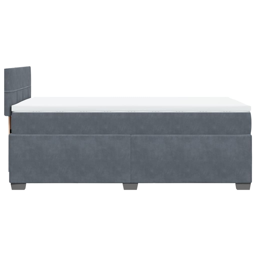 Boxspring met matras fluweel donkergrijs 80x200 cm is nu te koop bij PeponiXL, paradijselijk wonen!