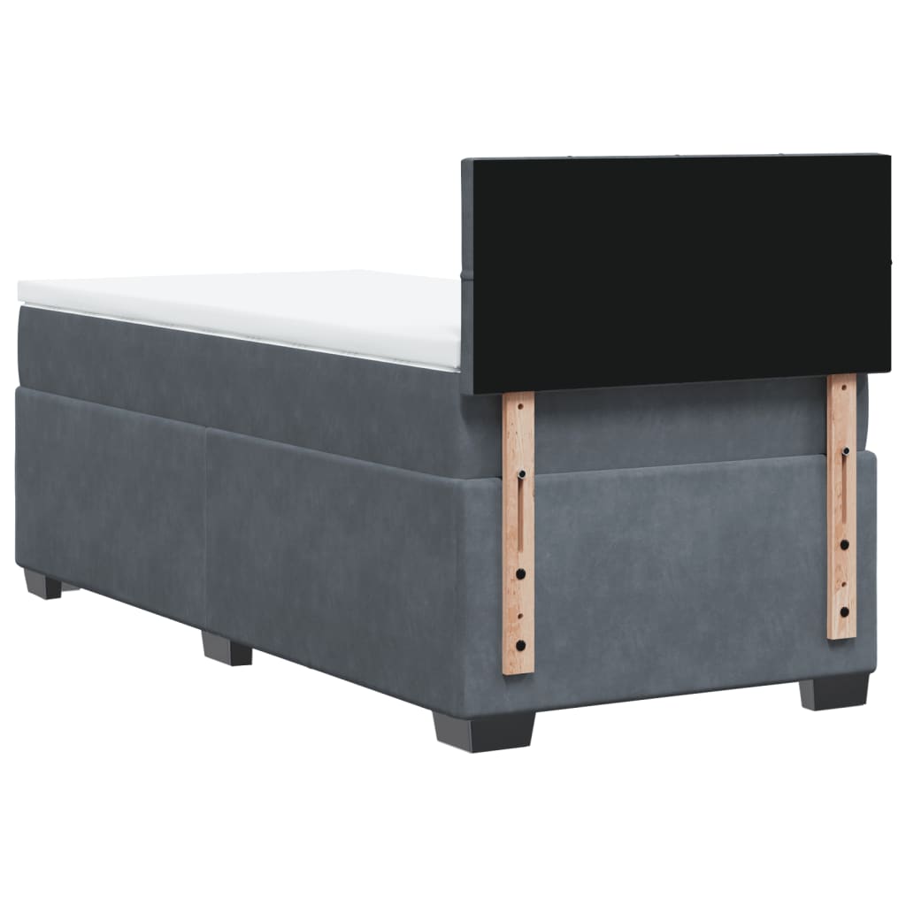 Boxspring met matras fluweel donkergrijs 80x200 cm is nu te koop bij PeponiXL, paradijselijk wonen!