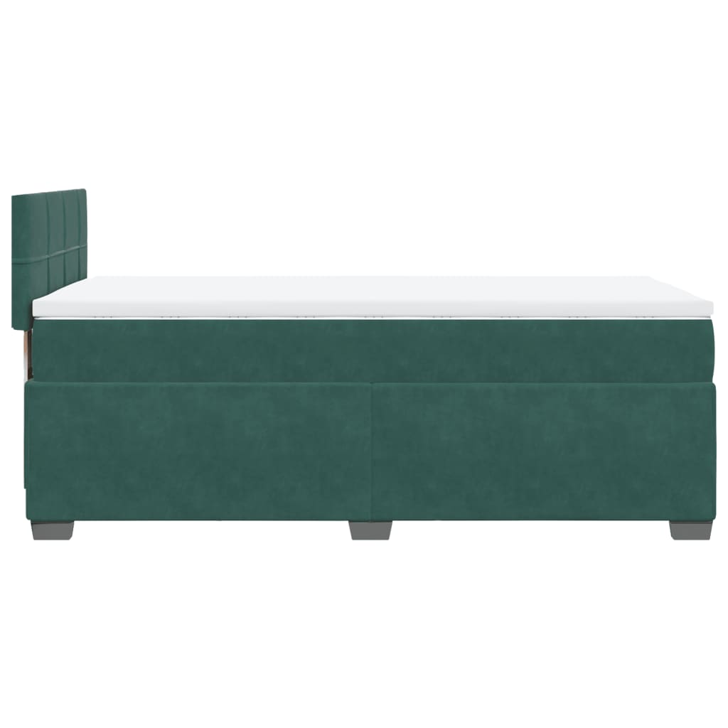 Boxspring met matras fluweel donkergroen 80x200 cm is nu te koop bij PeponiXL, paradijselijk wonen!