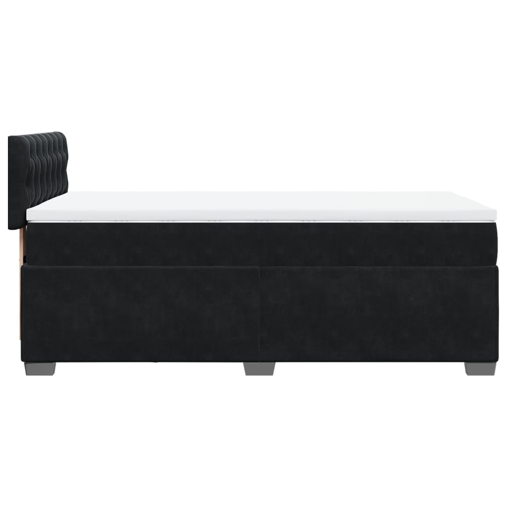 Boxspring met matras fluweel zwart 80x200 cm is nu te koop bij PeponiXL, paradijselijk wonen!