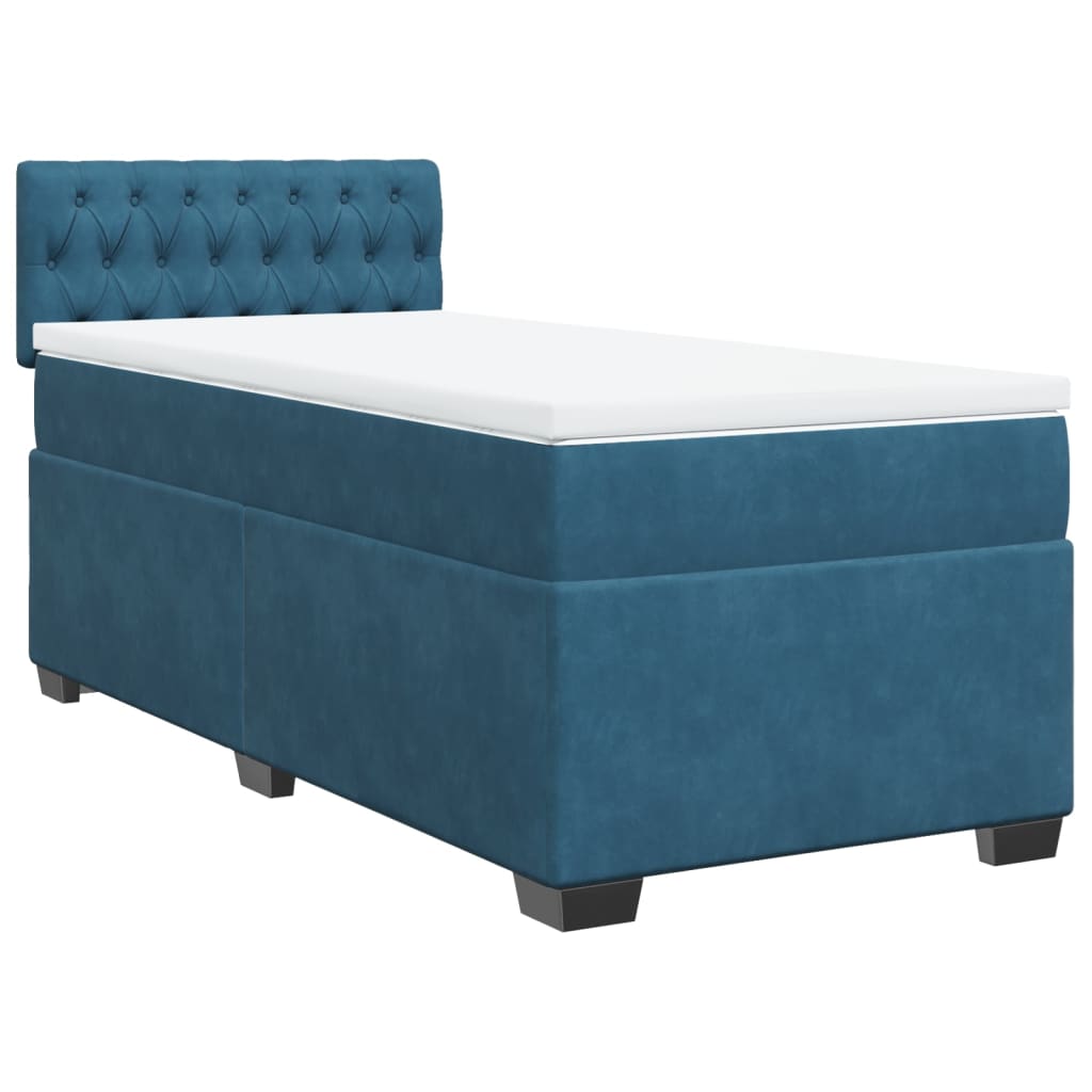 Boxspring met matras fluweel donkerblauw 80x200 cm is nu te koop bij PeponiXL, paradijselijk wonen!