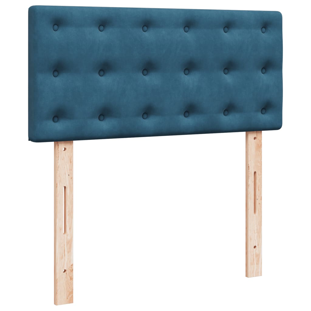 Boxspring met matras fluweel donkerblauw 80x200 cm is nu te koop bij PeponiXL, paradijselijk wonen!