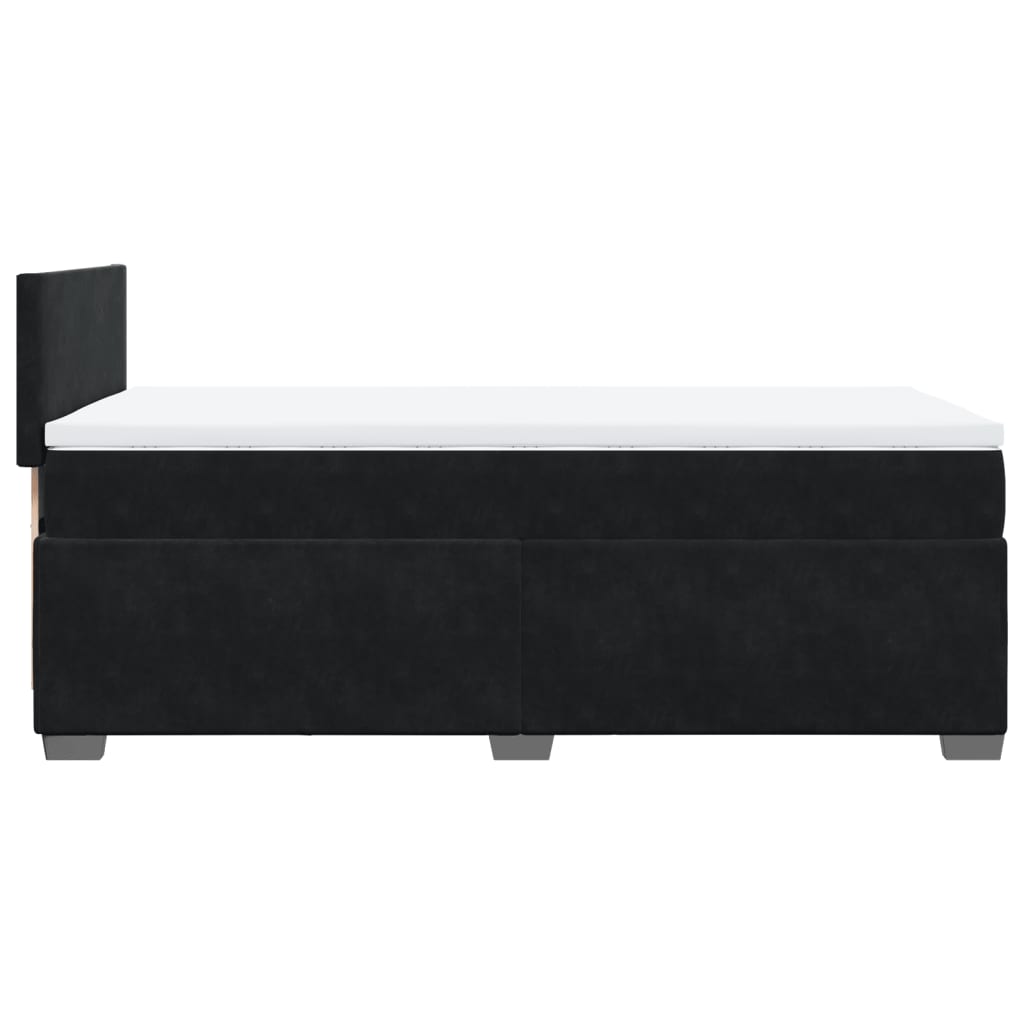 Boxspring met matras fluweel zwart 90x190 cm is nu te koop bij PeponiXL, paradijselijk wonen!