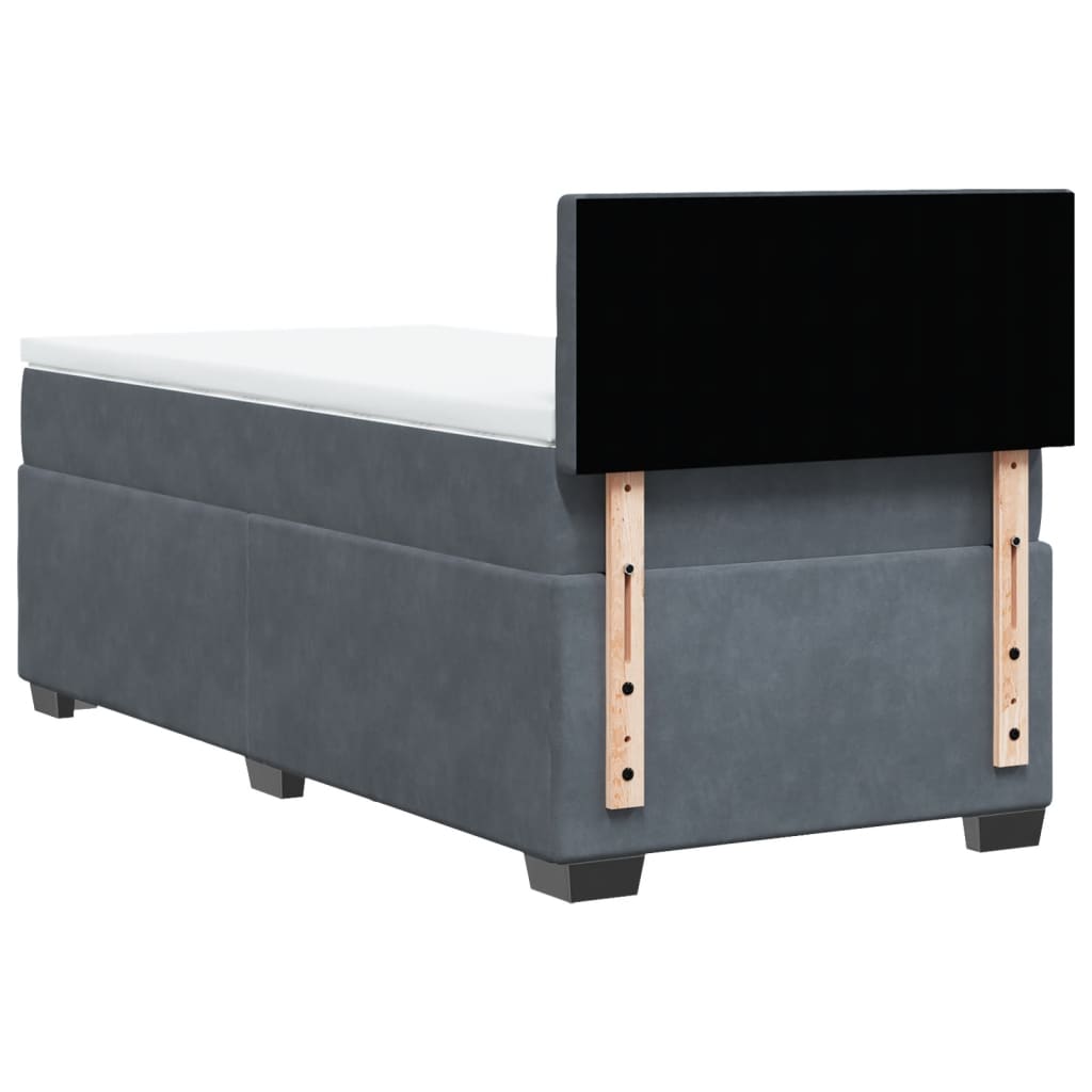 Boxspring met matras fluweel donkergrijs 90x190 cm is nu te koop bij PeponiXL, paradijselijk wonen!