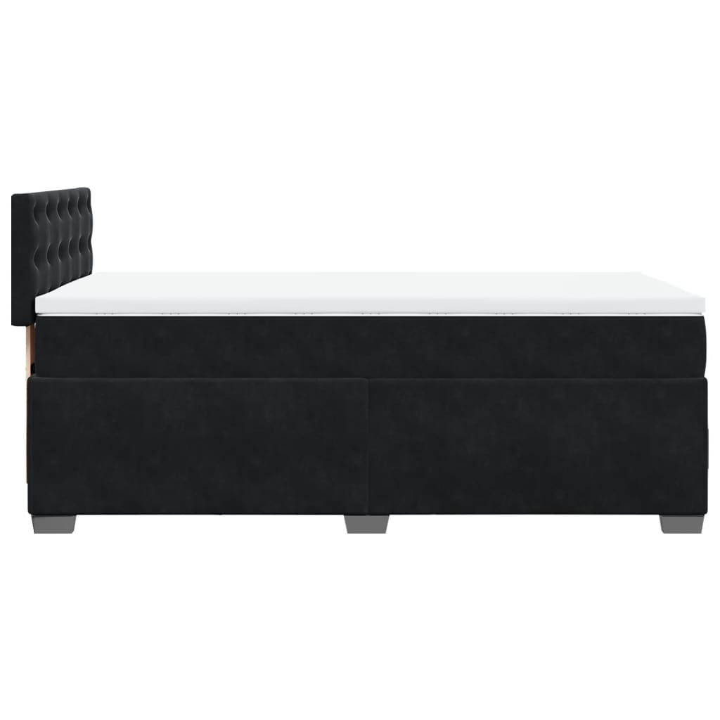 Boxspring met matras fluweel zwart 90x190 cm is nu te koop bij PeponiXL, paradijselijk wonen!