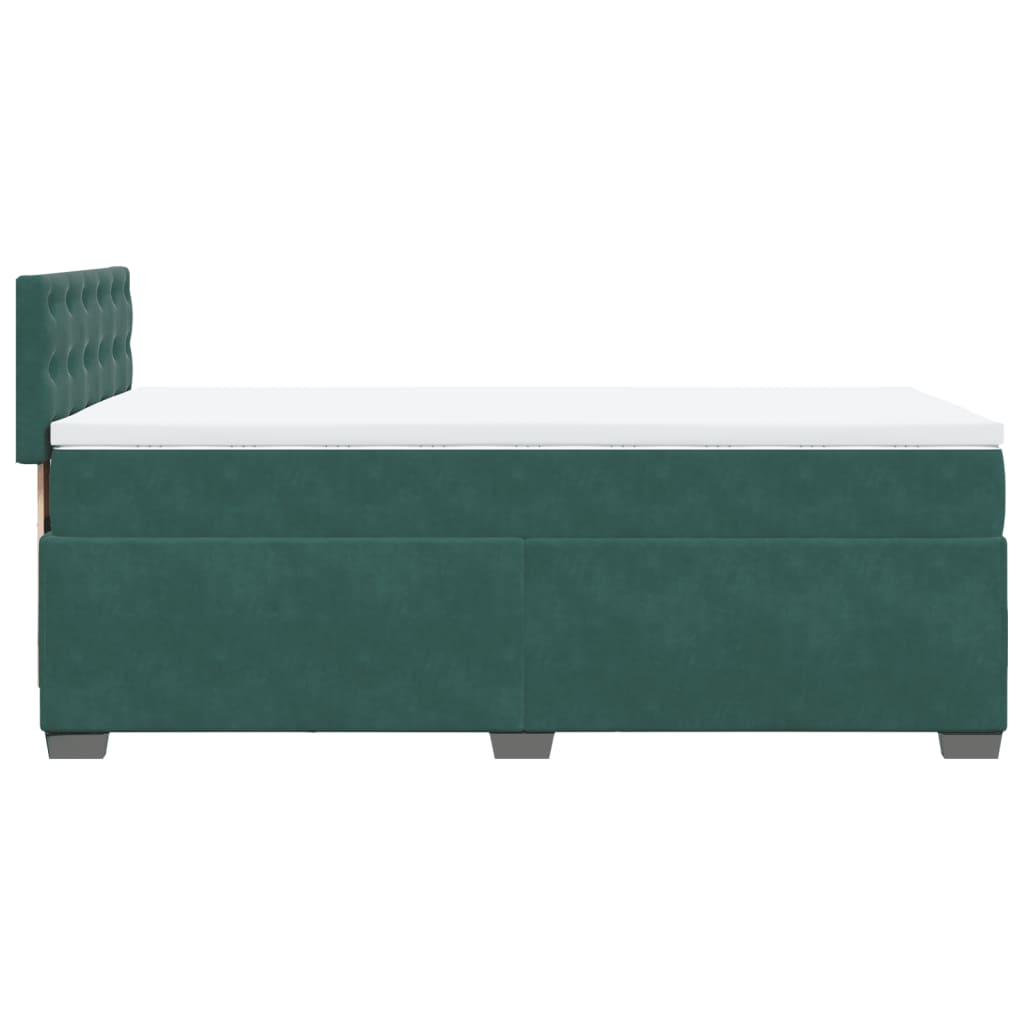Boxspring met matras fluweel donkergroen 90x190 cm is nu te koop bij PeponiXL, paradijselijk wonen!