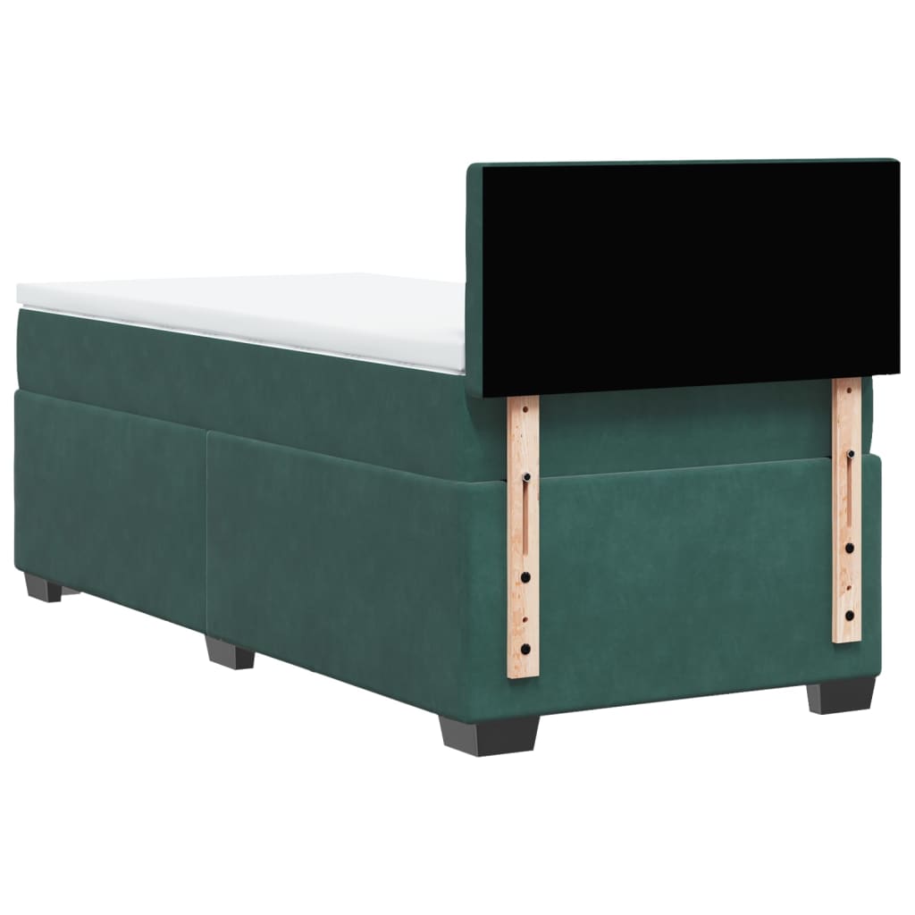 Boxspring met matras fluweel donkergroen 90x190 cm is nu te koop bij PeponiXL, paradijselijk wonen!