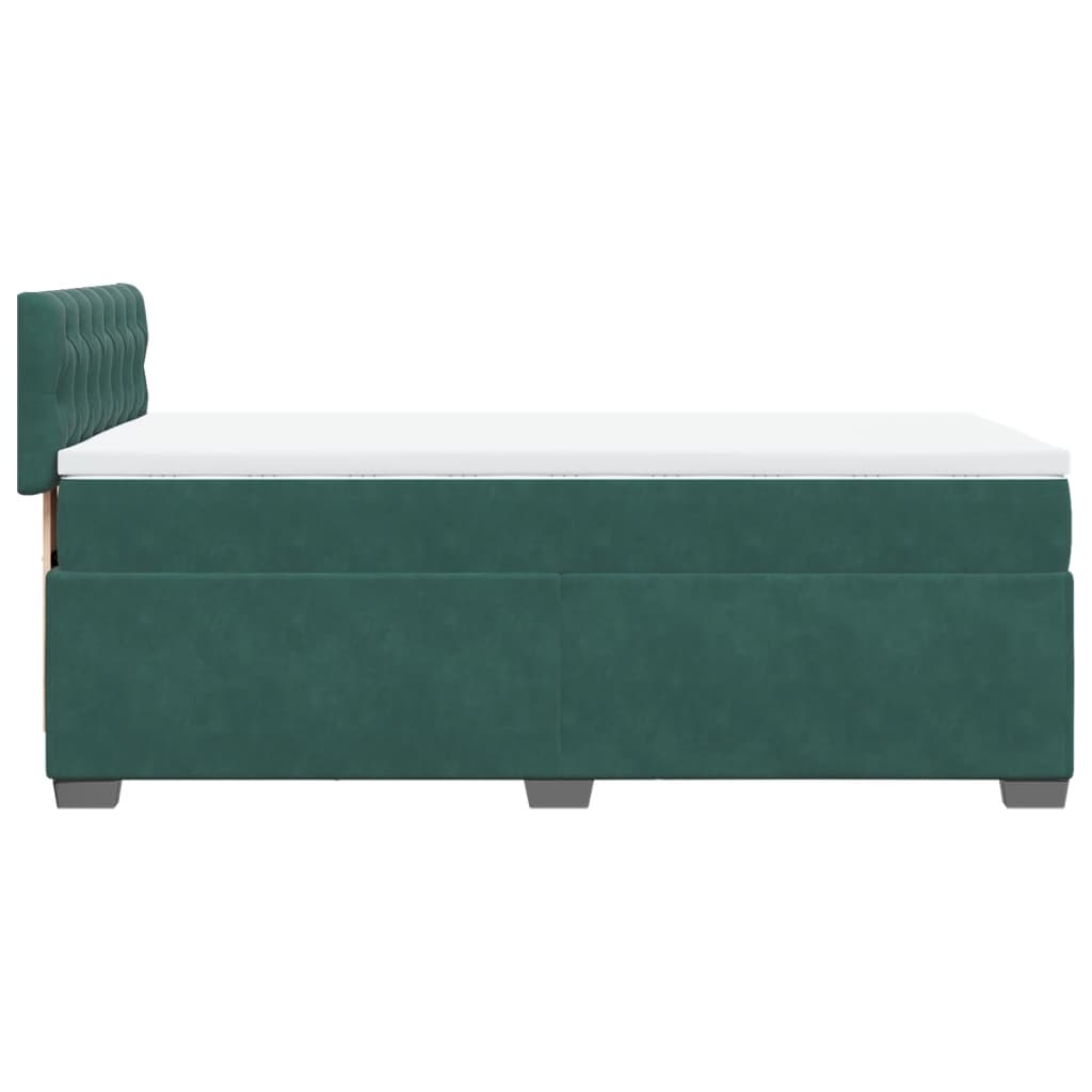 Boxspring met matras fluweel donkergroen 90x190 cm is nu te koop bij PeponiXL, paradijselijk wonen!