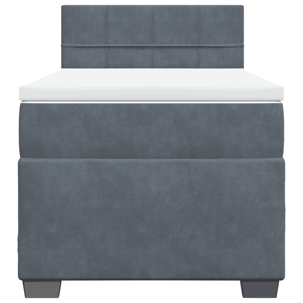 Boxspring met matras fluweel donkergrijs 90x190 cm is nu te koop bij PeponiXL, paradijselijk wonen!