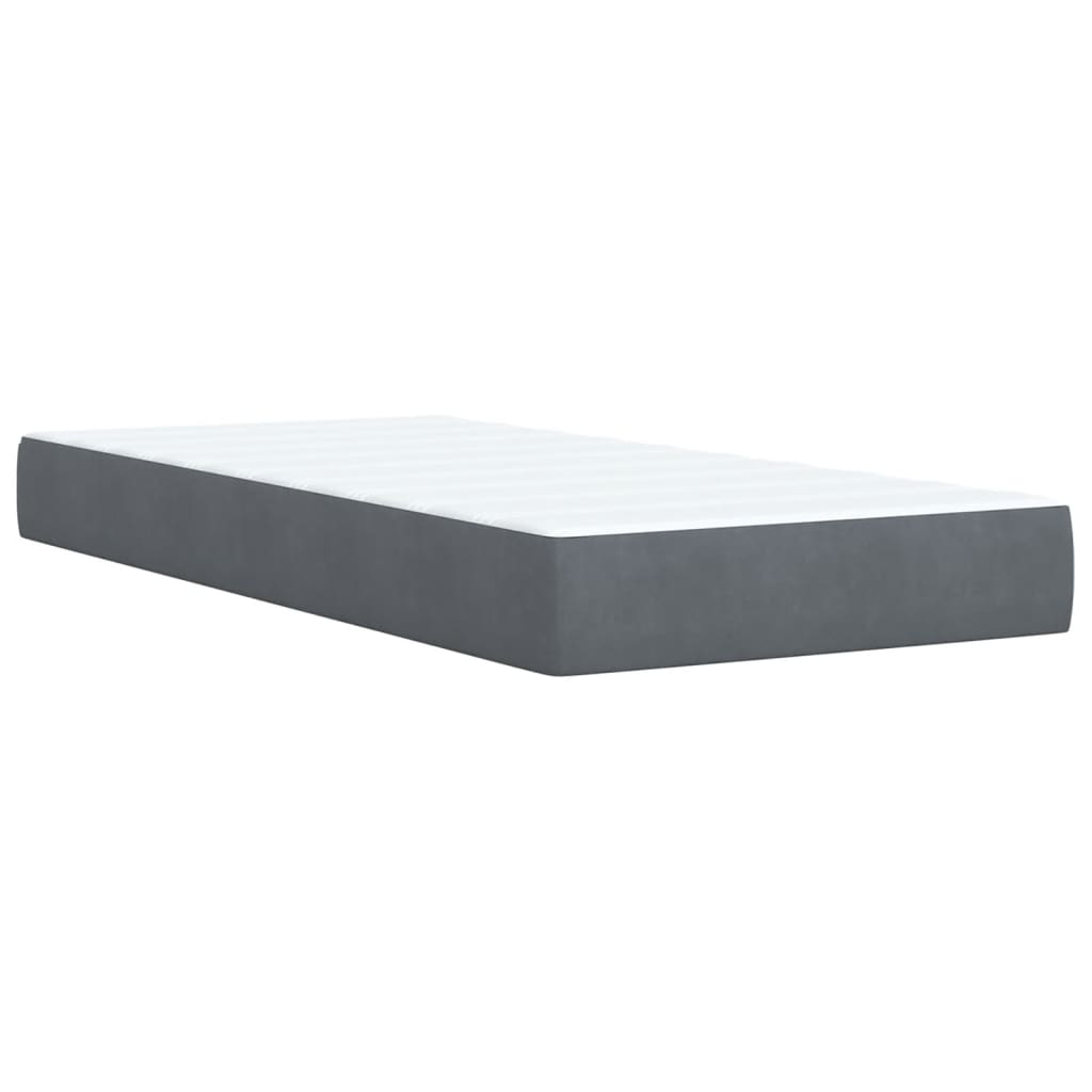 Boxspring met matras fluweel donkergrijs 90x190 cm is nu te koop bij PeponiXL, paradijselijk wonen!