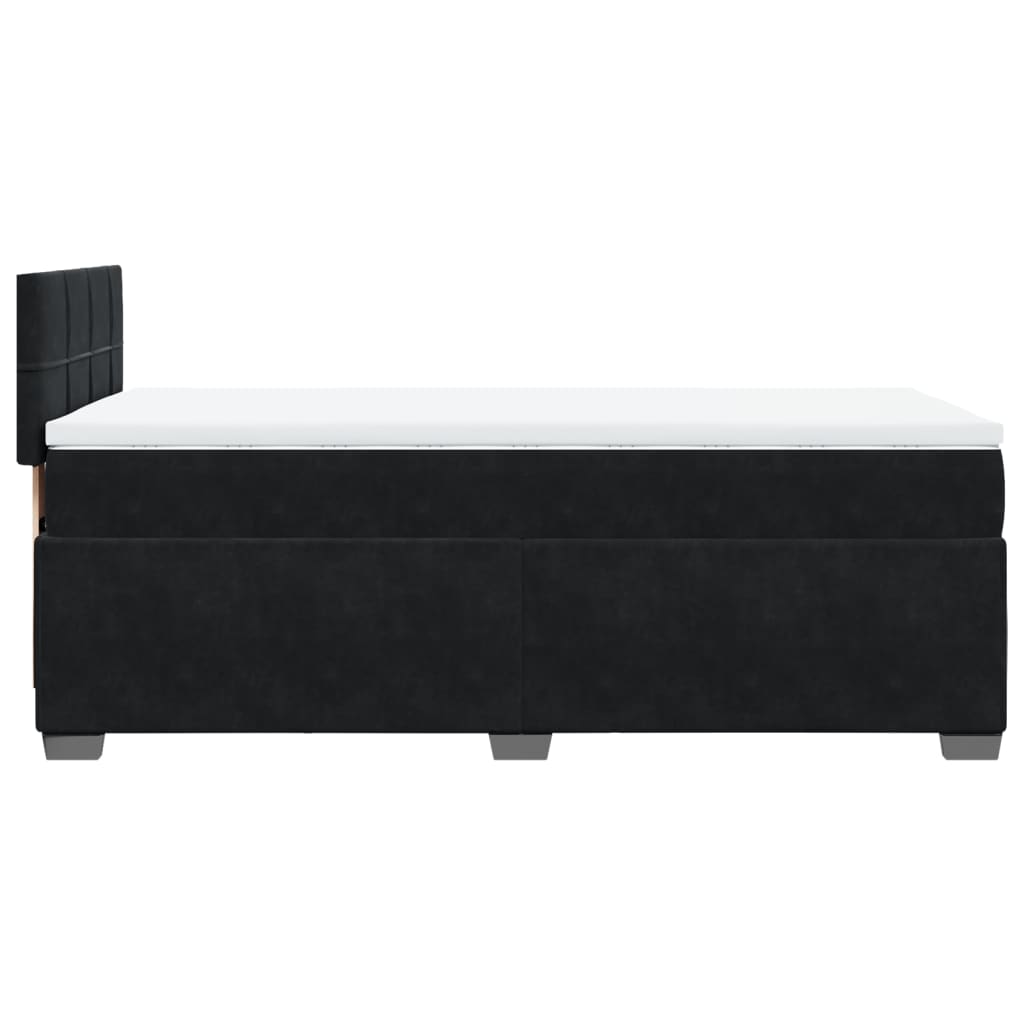 Boxspring met matras fluweel zwart 90x190 cm is nu te koop bij PeponiXL, paradijselijk wonen!