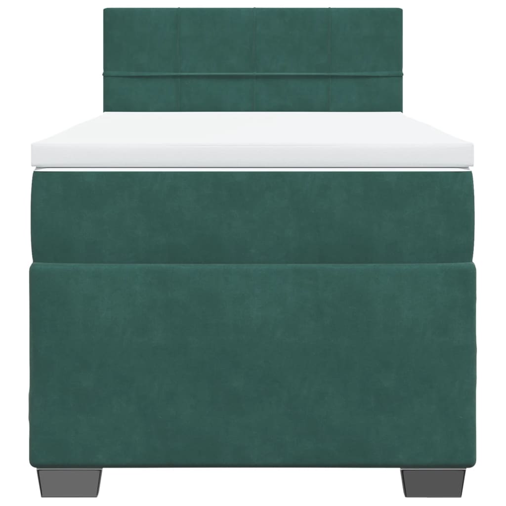 Boxspring met matras fluweel donkergroen 90x190 cm is nu te koop bij PeponiXL, paradijselijk wonen!