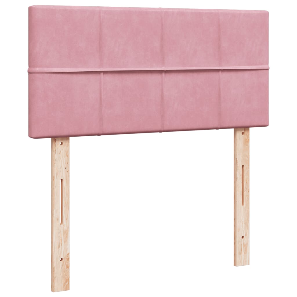 Boxspring met matras fluweel roze 90x190 cm is nu te koop bij PeponiXL, paradijselijk wonen!