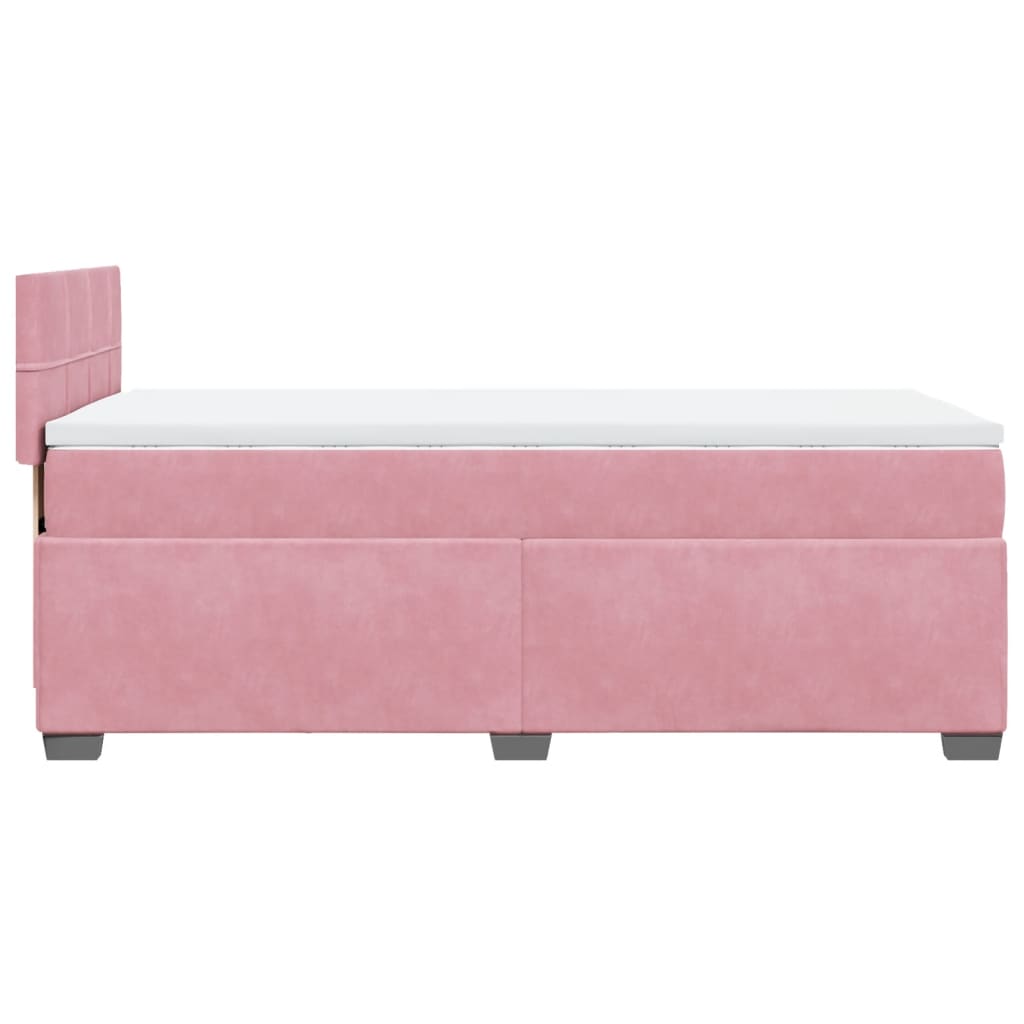 Boxspring met matras fluweel roze 90x190 cm is nu te koop bij PeponiXL, paradijselijk wonen!