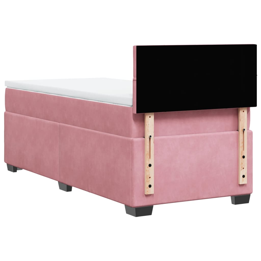 Boxspring met matras fluweel roze 90x190 cm is nu te koop bij PeponiXL, paradijselijk wonen!