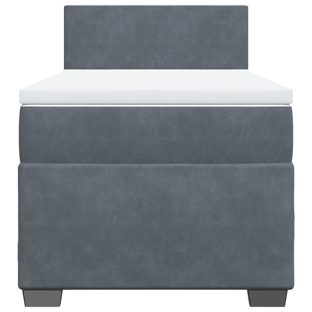 Boxspring met matras fluweel donkergrijs 90x200 cm is nu te koop bij PeponiXL, paradijselijk wonen!
