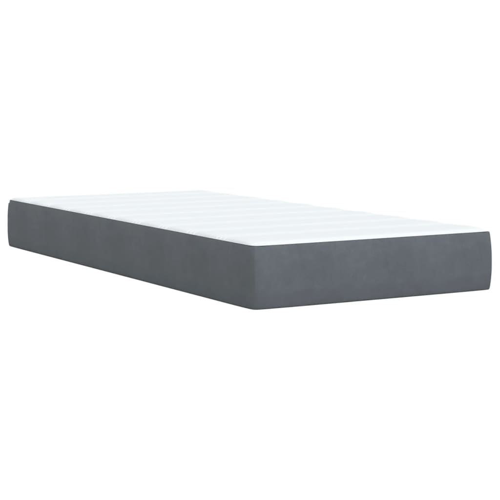 Boxspring met matras fluweel donkergrijs 90x200 cm is nu te koop bij PeponiXL, paradijselijk wonen!