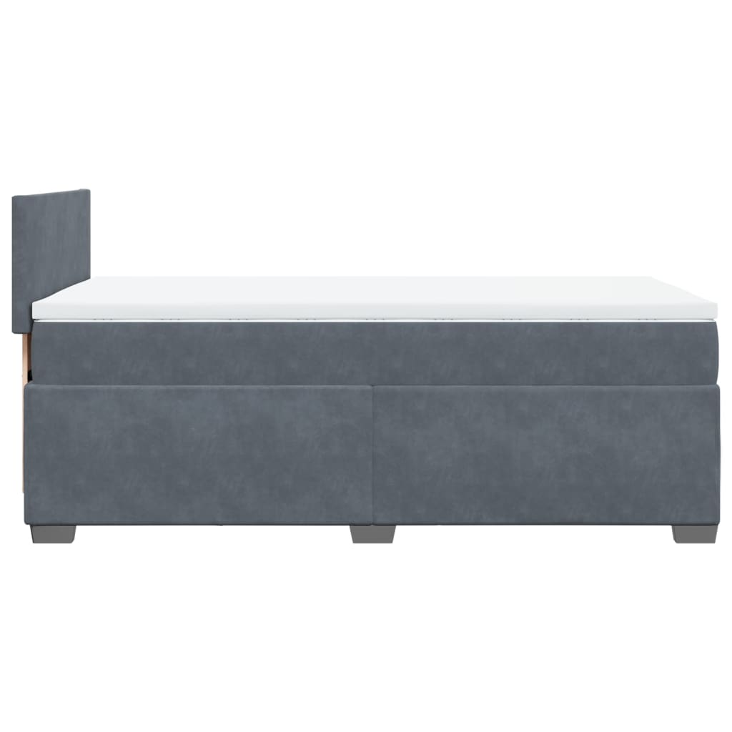Boxspring met matras fluweel donkergrijs 90x200 cm is nu te koop bij PeponiXL, paradijselijk wonen!