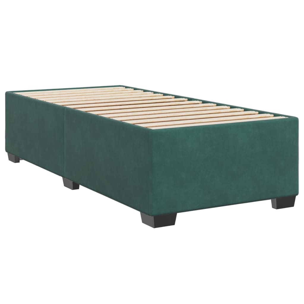 Boxspring met matras fluweel donkergroen 90x200 cm is nu te koop bij PeponiXL, paradijselijk wonen!