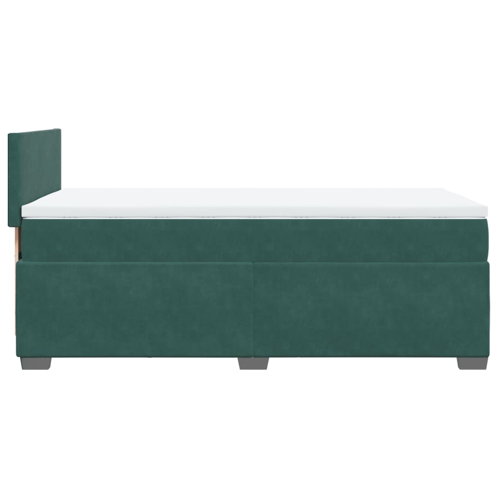 Boxspring met matras fluweel donkergroen 90x200 cm is nu te koop bij PeponiXL, paradijselijk wonen!