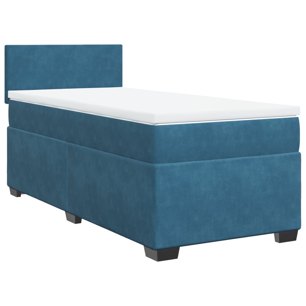 Boxspring met matras fluweel donkerblauw 90x200 cm is nu te koop bij PeponiXL, paradijselijk wonen!